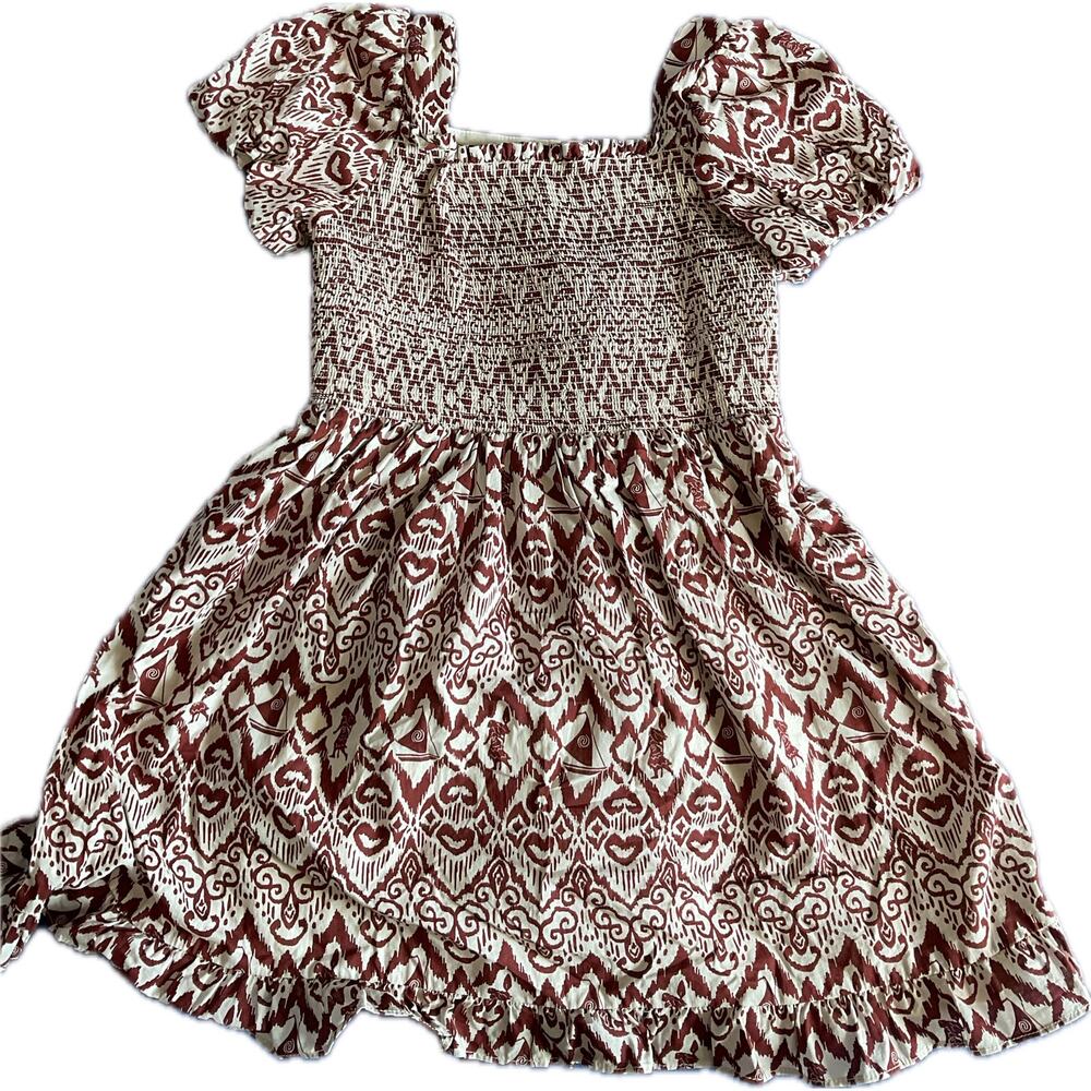 Janie & Jack Disney Moana Ikat Smocked Girl’s Dress Size: 7